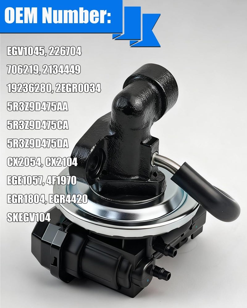 TINJO EGR Valve EGV1045 Fits for Ford 2005-2010 Mustang Base, EGR Valve Exhaust Gas Recirculation Valves Replace OE 226704 706219 2134449 19236280 2EGR0034 4F1970 5R3Z9D475AA 5R3Z9D475CA 5R3Z9D475DA CX2054 - Image 3